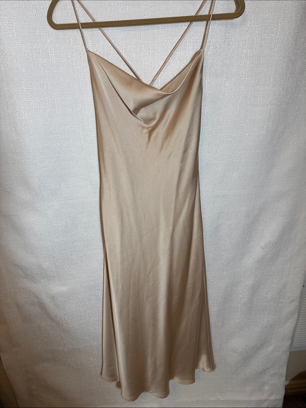 Show Me Your‎ MuMu Champagne Satin Bias Cut Midi Slip Dress XS Wedding Events - Picture 3 of 6
